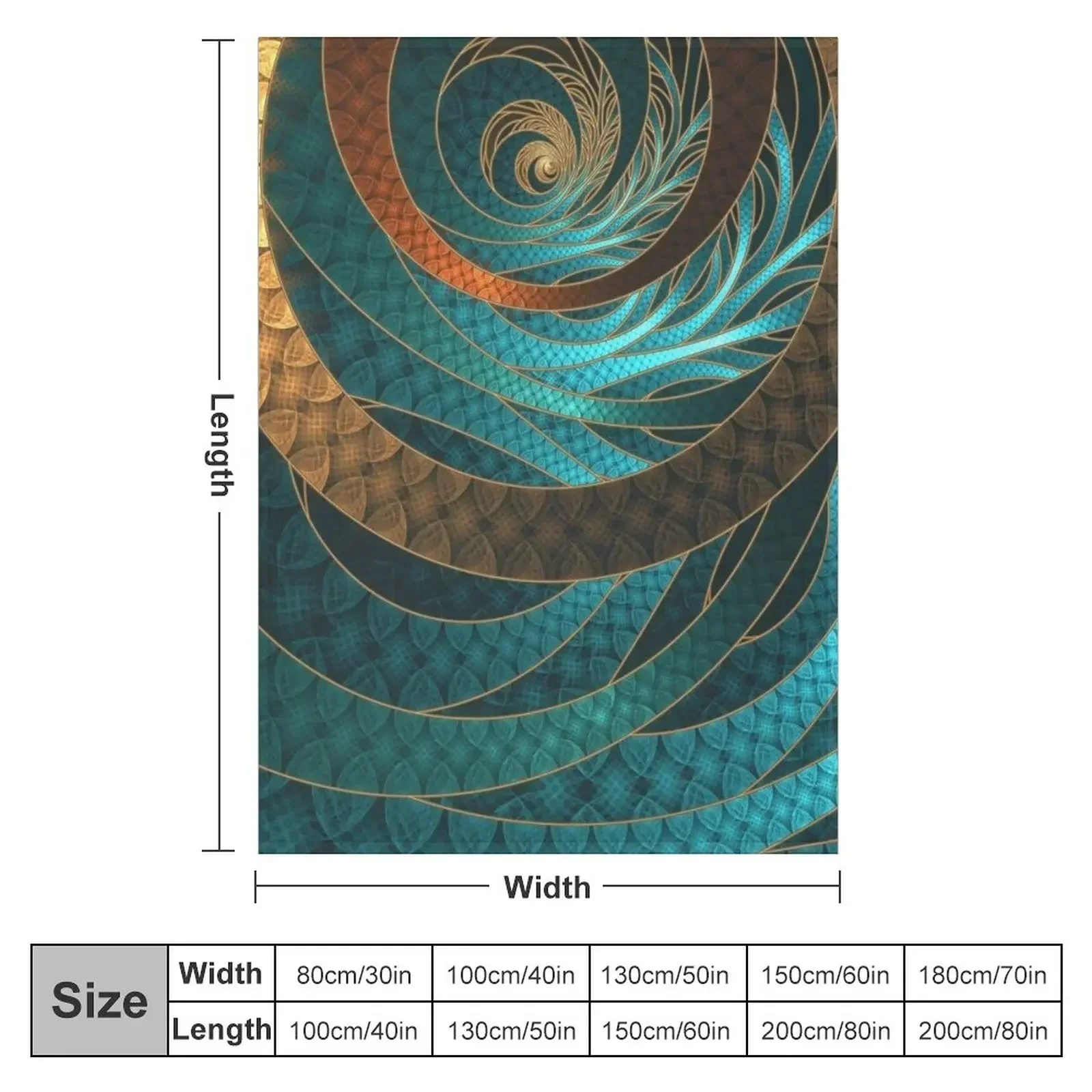 Beautiful Corded Leather Turquoise Fractal Bangles Throw Blanket Quilt cosplay anime Plush Comforter Blankets