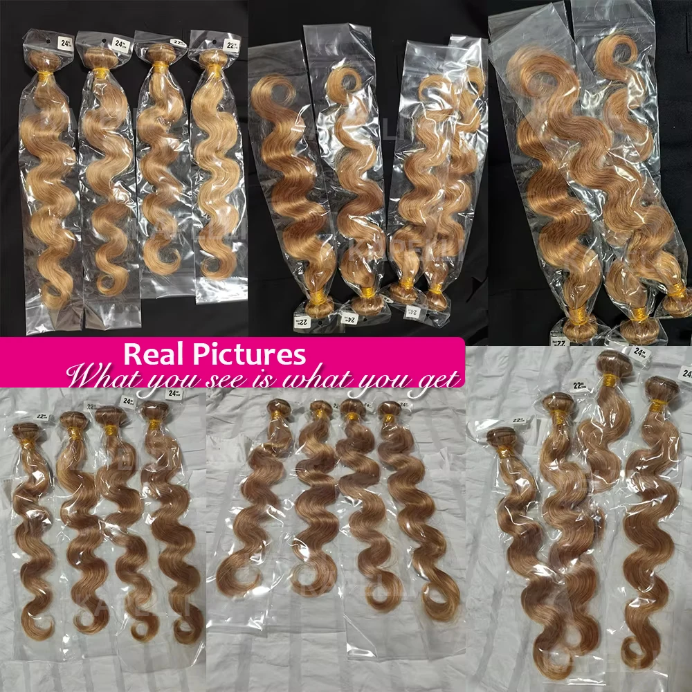 # 27 # 613 Honigblondes Echthaar-Bündel, Body Wave Haarbündel, 1/3/4 Bündel-Angebot, 100% Brasilianisches Rohhaar, Haarverlängerungen – Detail 5