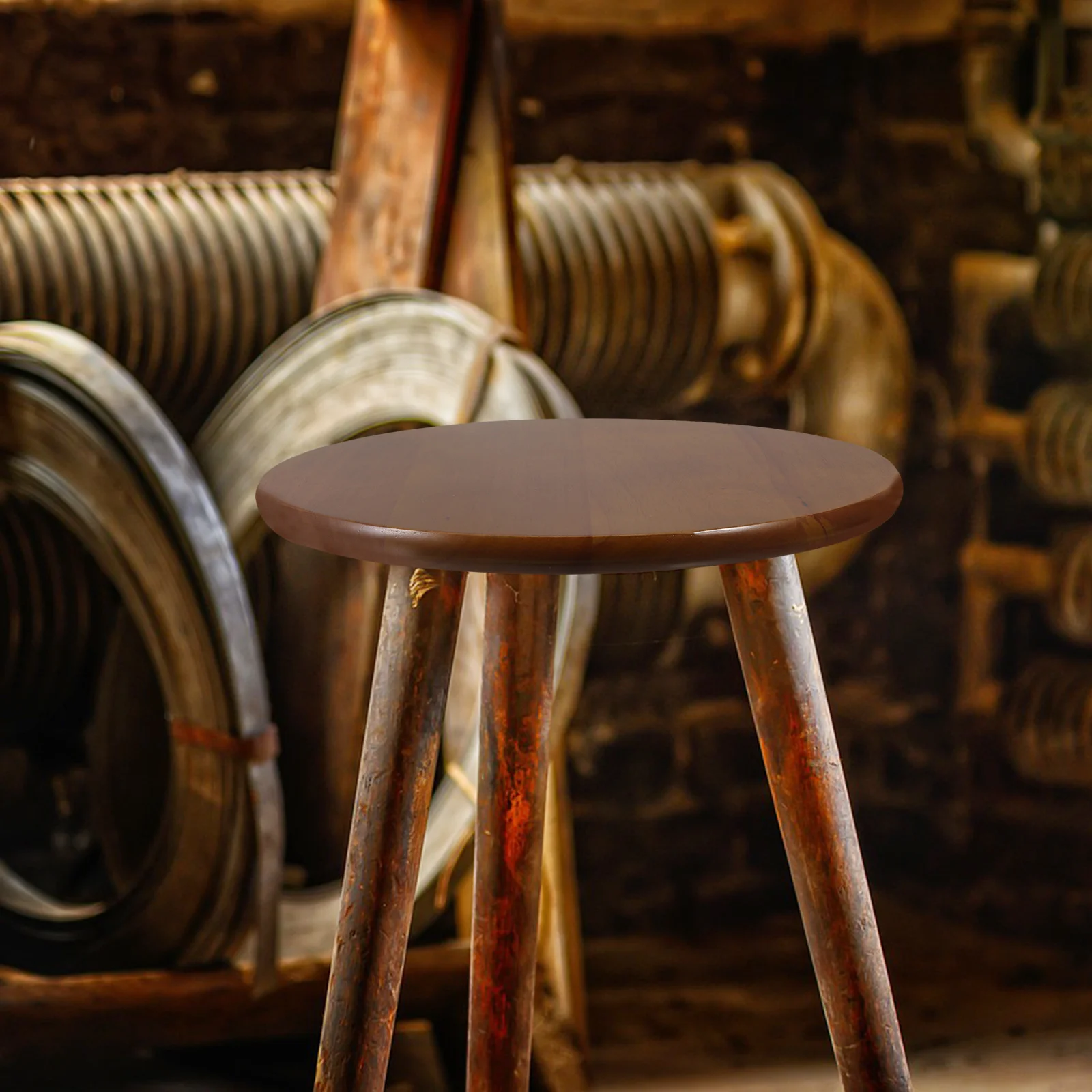 

Rubber Wood Panel Round Stool Seat Replacement Smooth Surface For Bar Chair Furniture Part Wooden Stool Seat