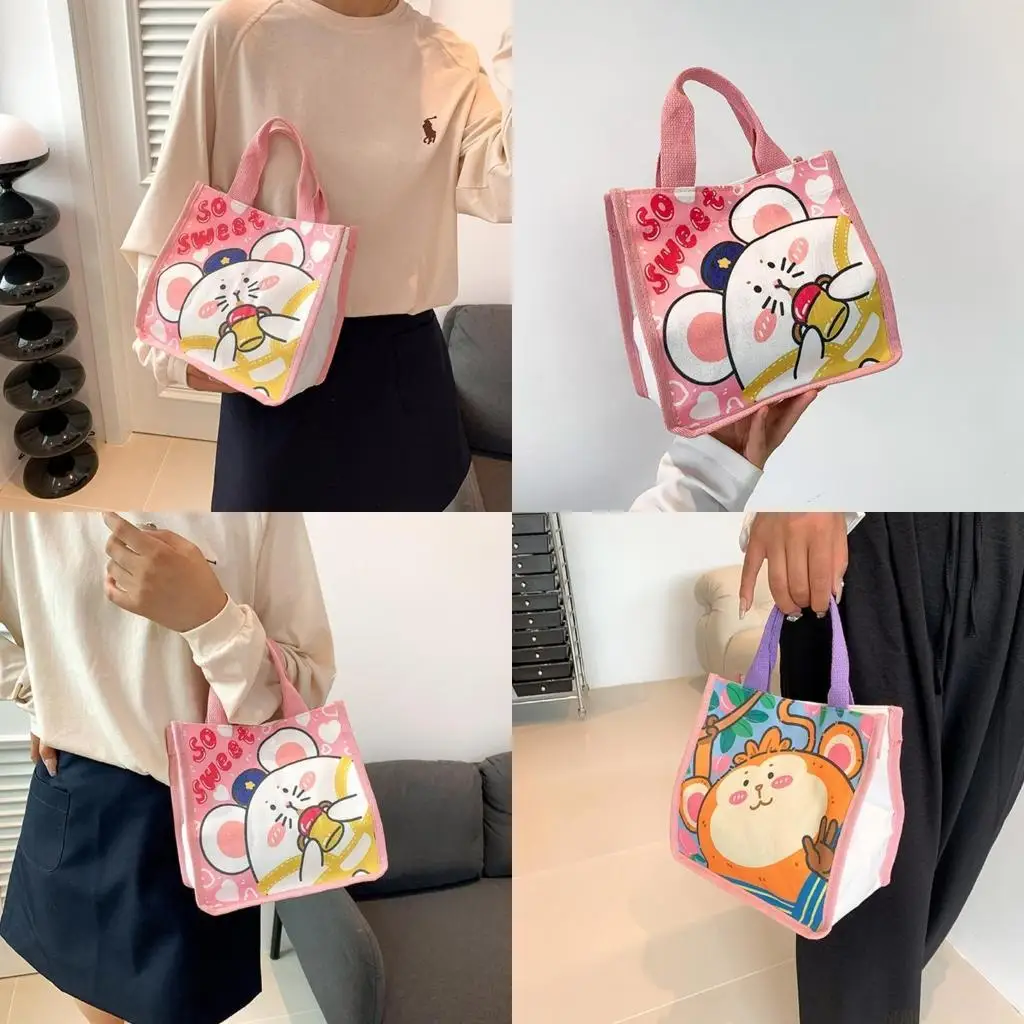 

X90D Универсальная холщовая большая сумка Сумки с героями мультфильмов для повседневных прогулок Носите с собой обед Покупатель