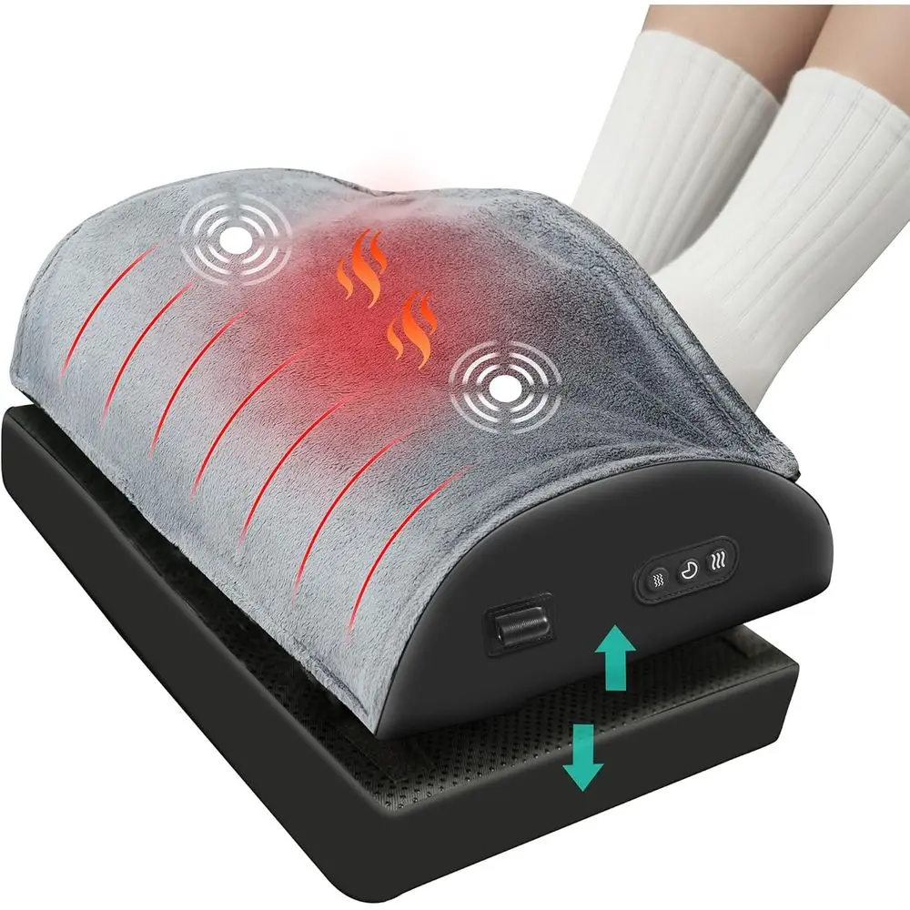 

Ergonomic Under-Desk Footrest with Massage, Adjustable Height, and Heating for Comfortable Office Use