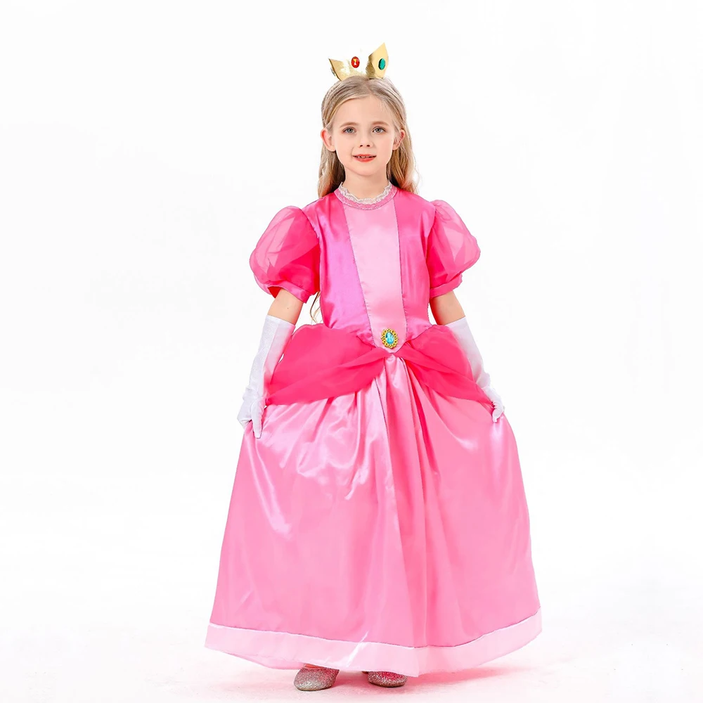 Halloween Rosalina Dress Girls Peach Costume Daisy Cosplay Costumes Children Birthday Dress Up Party Carnival Fancy Outfit