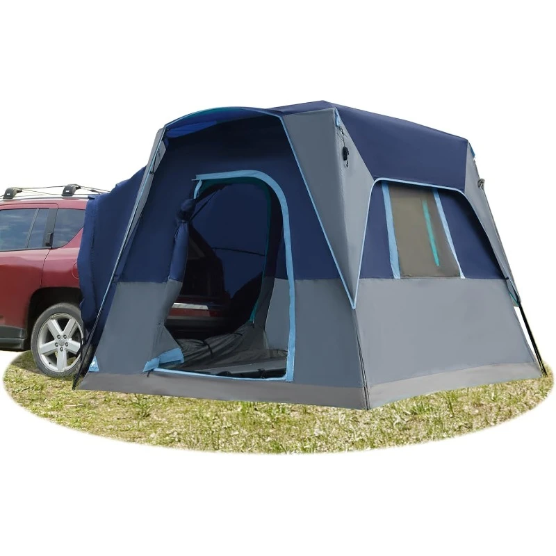 Hot-sale Product Tent with Movie Screen Portable for Car SUV Van Camping Includes Rain Cover and Storage Bag Blue Car Tent