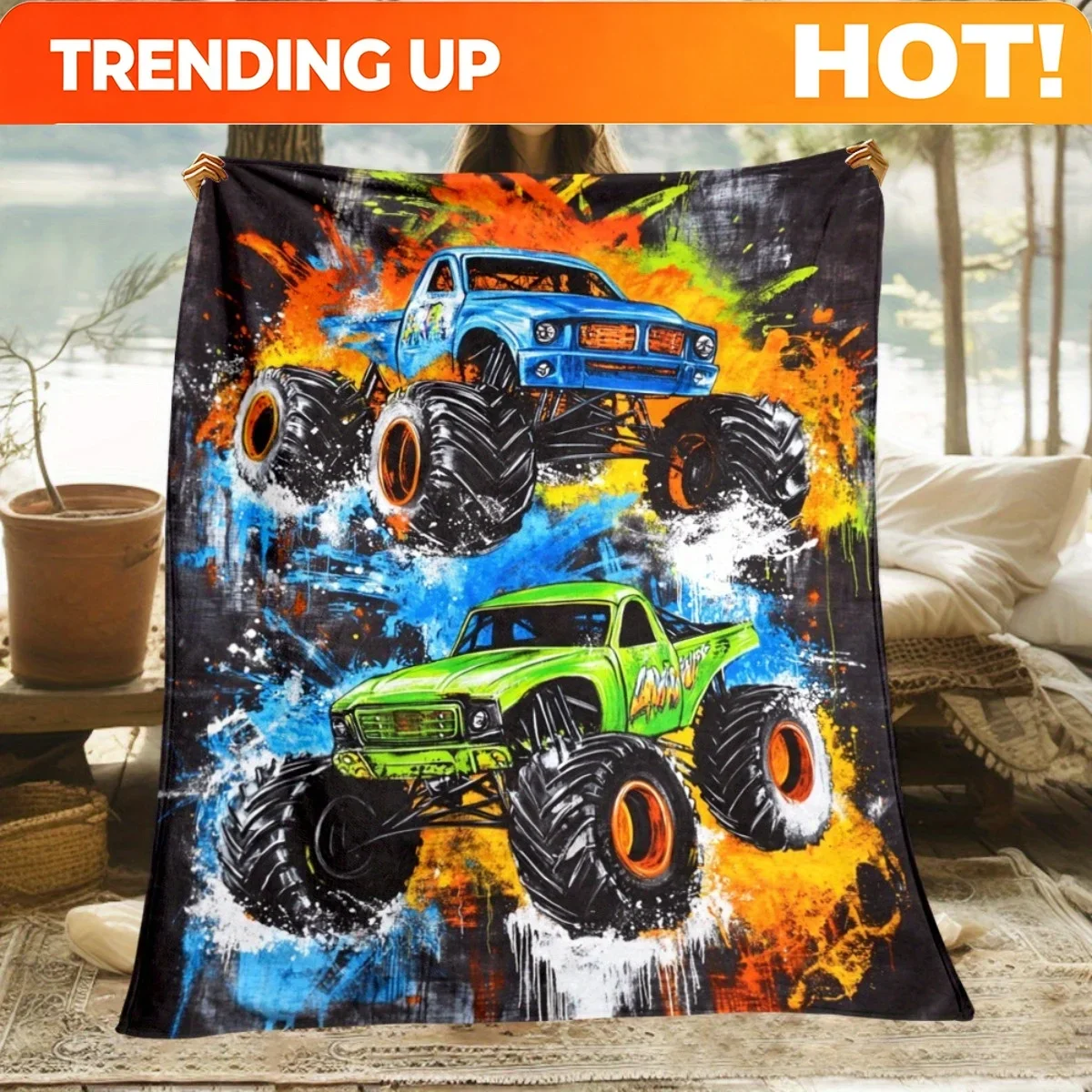 Custom 1pc Cars In Competition Blanket- Lightweight Throw For Sofa, Outdoor, Camping, Livingroom, Office, Chair, And Bed - Digit