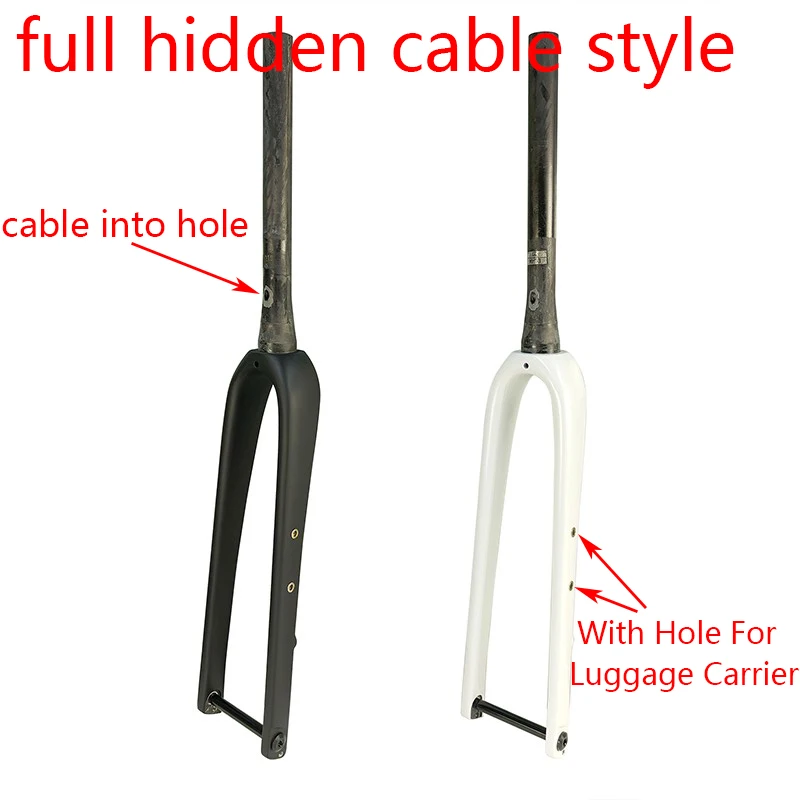 700C Full hidden cable Cyclocross Travel Gravel Road Bike UD Full Carbon Fibre Bicycle Disc Brake Fork With Luggage Carrier Hole