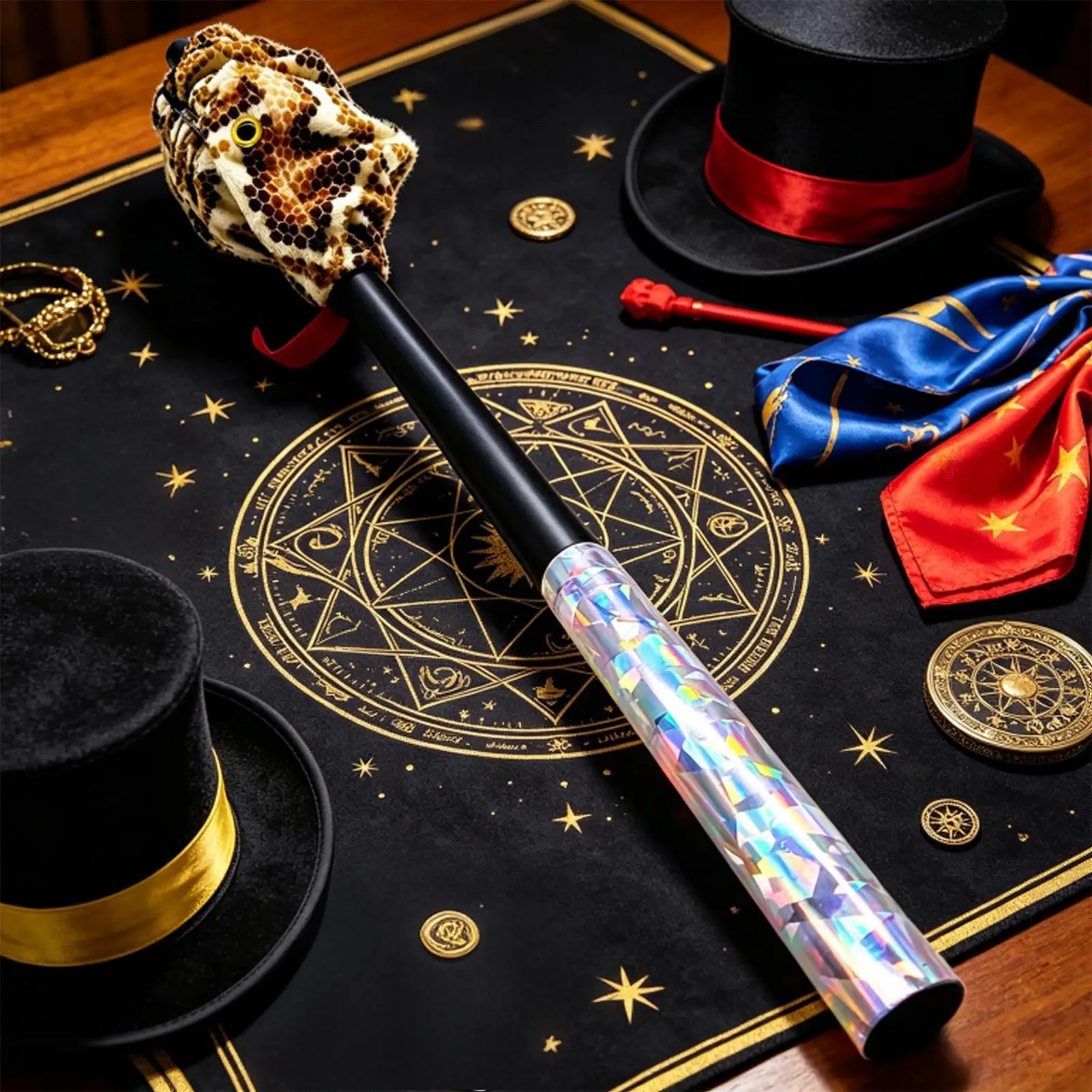 realistic-interactive-funny-gadget-snake-transforming-wand-magic-prop-for-stage-performance-classroom-party-travel-dorm-beginner