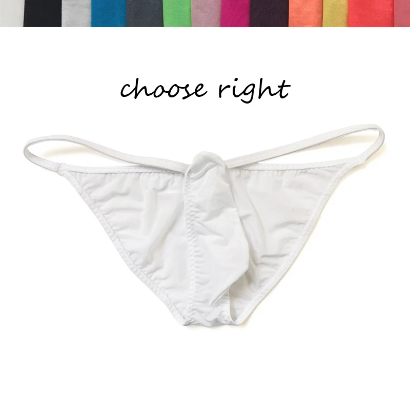 Upturned Men's Briefs in Candy Color Ultra-thin Breathable Ice Sexy Low Waist Men's Underwear