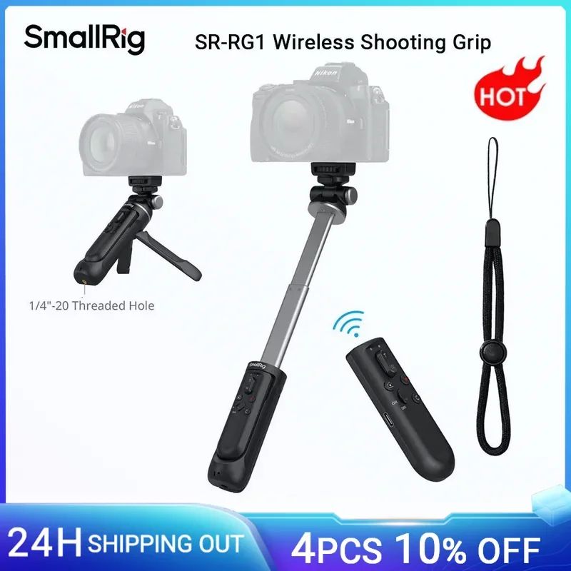 SmallRig SR-RG2 Беспроводная ручка для съемки Vlog Штатив для селфи-палки для Sony A6700/ZV-E10/A6400 для Canon EOS R5/R6/R6 Mark II -4551