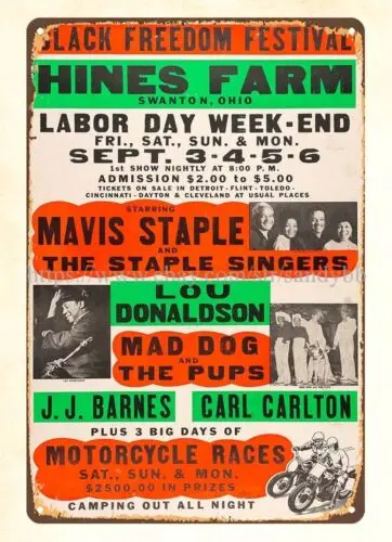 1971 Mavis Staple Staple Singers Concert Poster metal tin sign home decor offers sign
