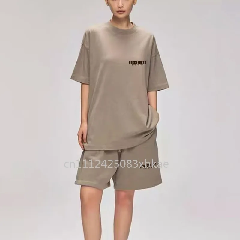 

AS25 Always on Luxury Design Men's T-shirts Sets Silicone Letter Logo Shorts Sets Designer Brand Couple Loose Cotton Streetwear