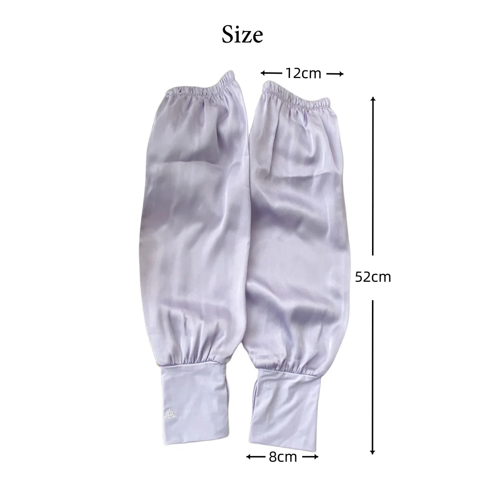 أكمام واقية من الشمس من الحرير الجليدي فضفاضة في الهواء الطلق لركوب الدراجات والتنس والرياضة والأشعة فوق البنفسجية كم حماية للنساء أكمام لتدفئة الذراع مضادة لحروق الشمس