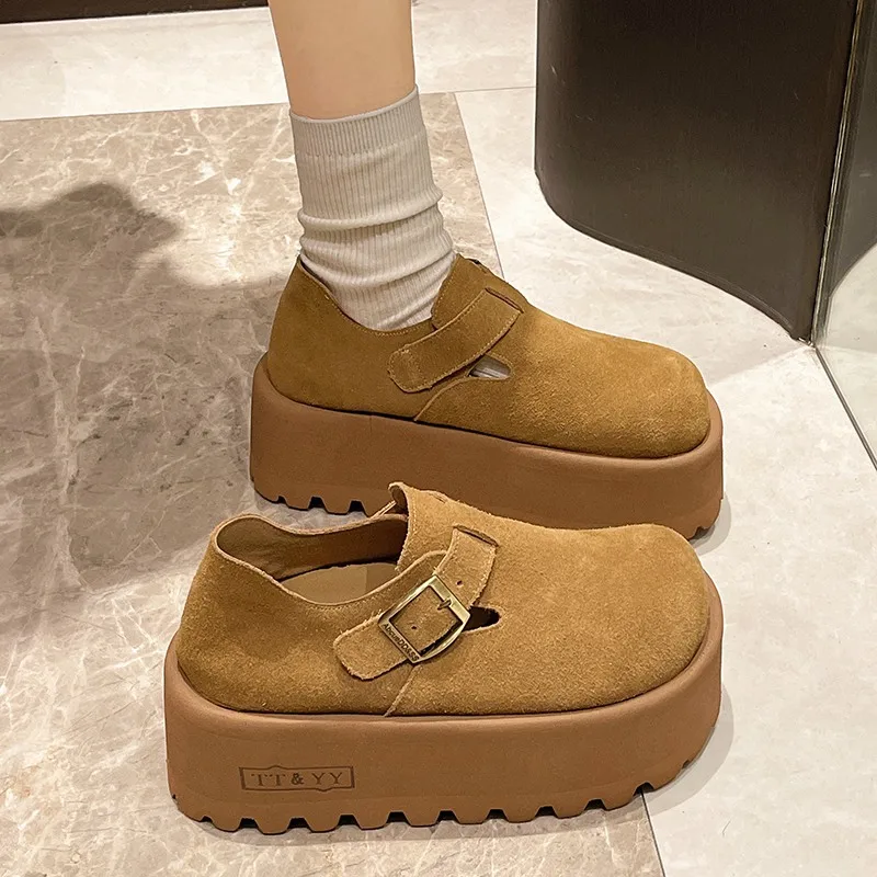 Women's Shoes Platform Female Footwear  Autumn Clogs Dress Retro New Fall  Women's Shoes Platform Female Footwear Autumn Clogs R