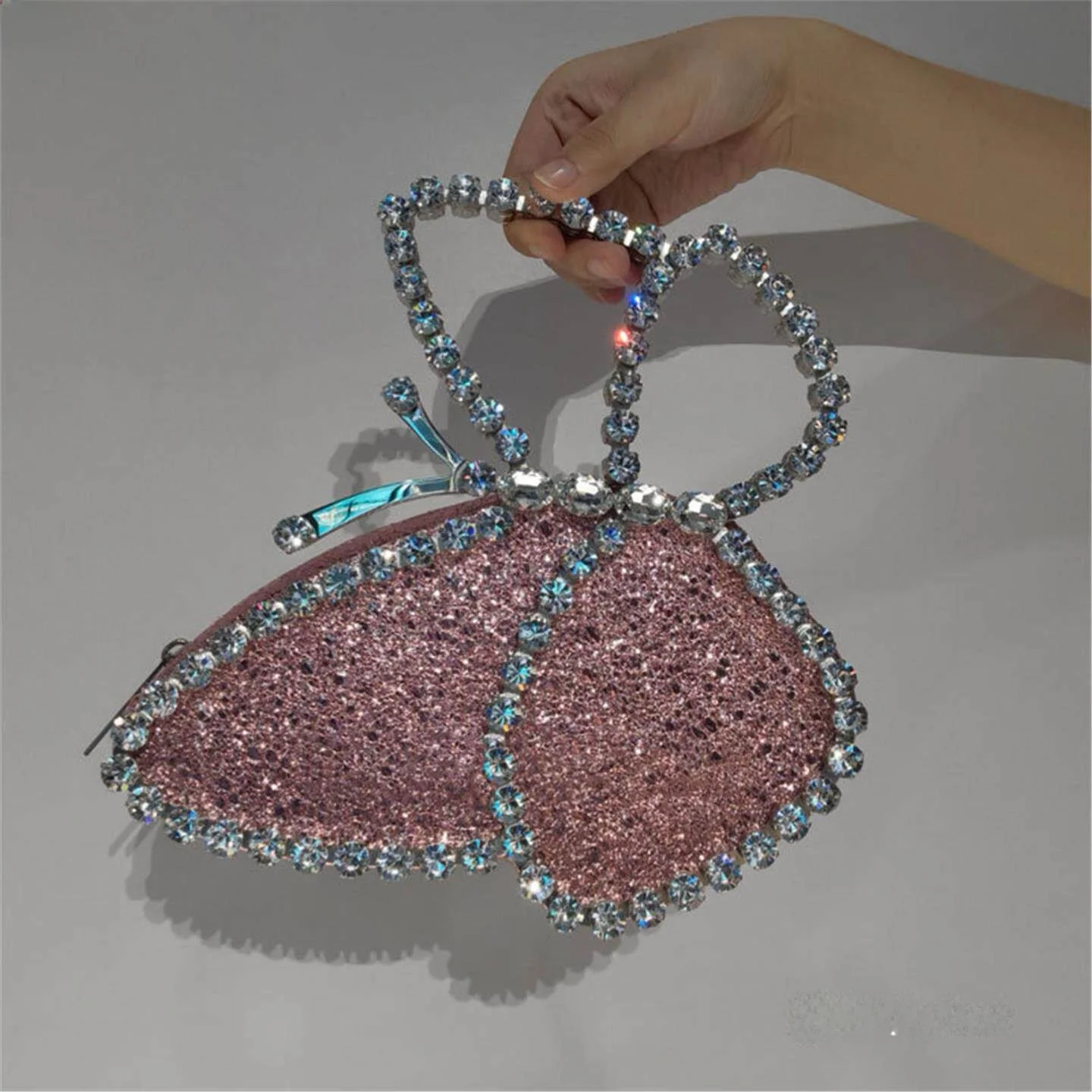 

Shaped Diamond Embedded Evening Handbag Women's New Fashion Trend Handheld Bag Glittering Night out Clutch Bag