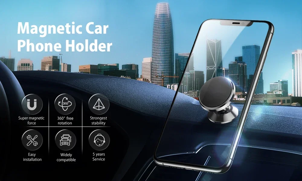Magnetische Auto-Handyhalterung, Magnet-Halterung, Handy-Ständer, GPS-Unterstützung für iPhone 14 13 12 Pro, Xiaomi, Huawei, Samsung, Oneplus – Detail 1