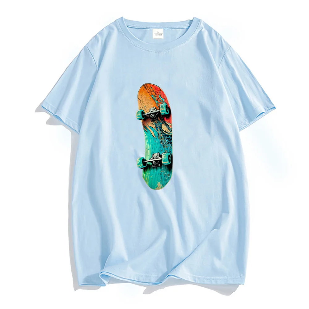 Skateboard Graphic T Shirt 100% Cotton High Quality Tshirts Hip Hop Men/women T-shirts Oversized O-neck Short Sleeve Clothing