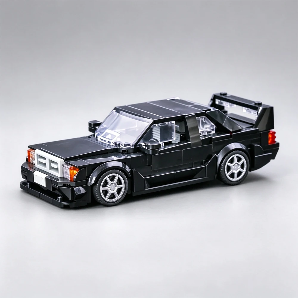 New MOC Speed Series City Racing Black Race Car Model Building Blocks – DIY Vehicle Assembly Toy, Collectible Gift for Adults