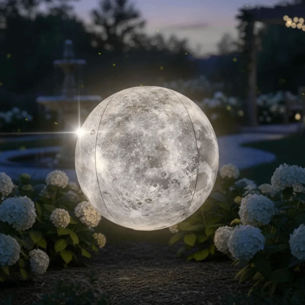 

PVC 40cm Inflatable Moon Ball Moon-Shaped 16-Color Led Glowing Ball Sealed PVC Waterproof Floating Ball Outdoor Swimming Pool