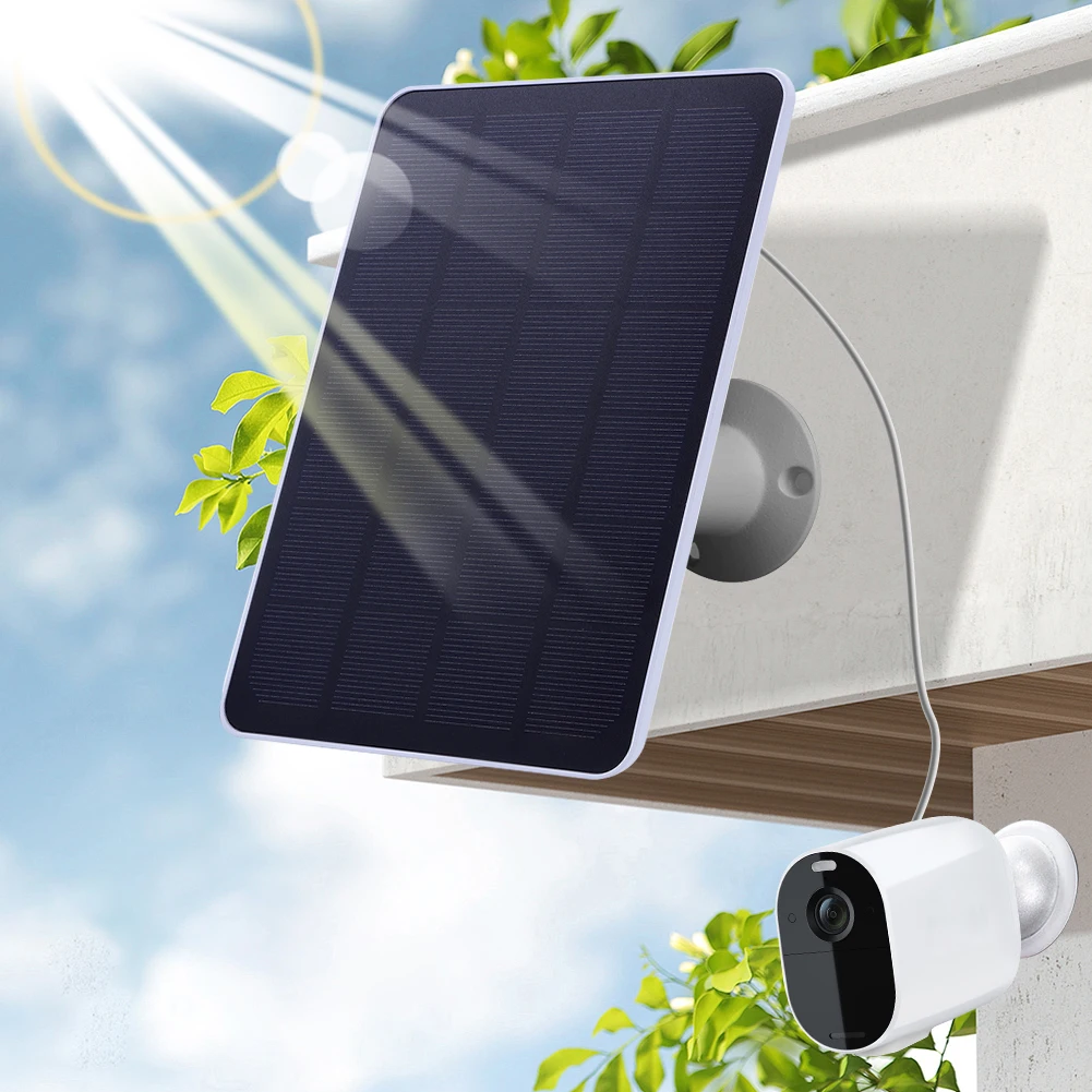 4W/6W Solar Panel Camera Charger 360°Adjustable Wall Mount Camera Solar Panel for Arlo Essential Spotlight/XL Spotlight Camera
