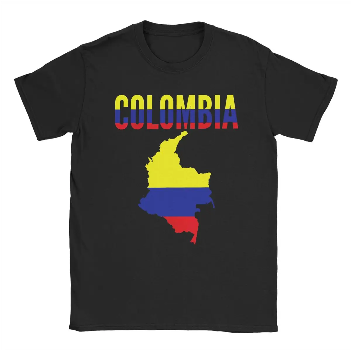 Colombian Colombia Country Flag Men's T Shirts Creative Tee Shirt Short Sleeve Round Collar T-Shirts Cotton Plus Size Clothes