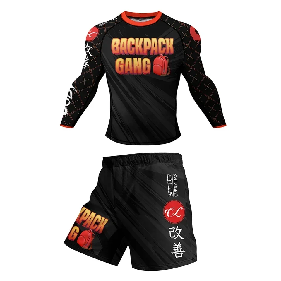 Homens de Compressão MMA Esporte Terno, Muay Thai, Jiu Jitsu Boxing Set, Running Training Sportswear, Fitness Workout, Roupa de ginástica, Rashguard