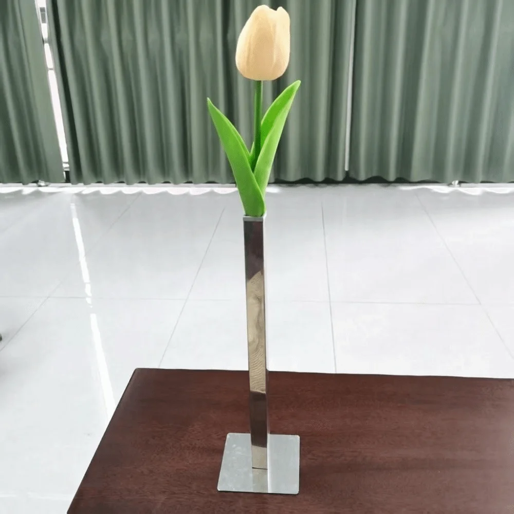 Modern Minimalist Geometric Vase Unique Stainless Steel Magnetic Vase Nordic Flower Holder Light Luxury Vase Decorative Ornament