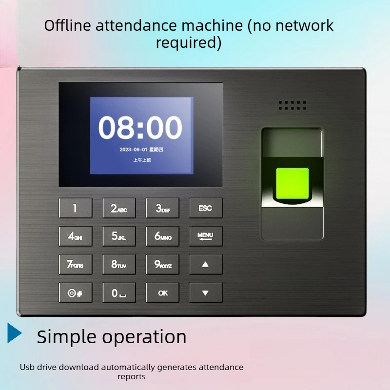 

Сканер отпечатков пальцев, офисный терминал учета рабочего времени по отпечаткам пальцев для сотрудников, 5В 1А