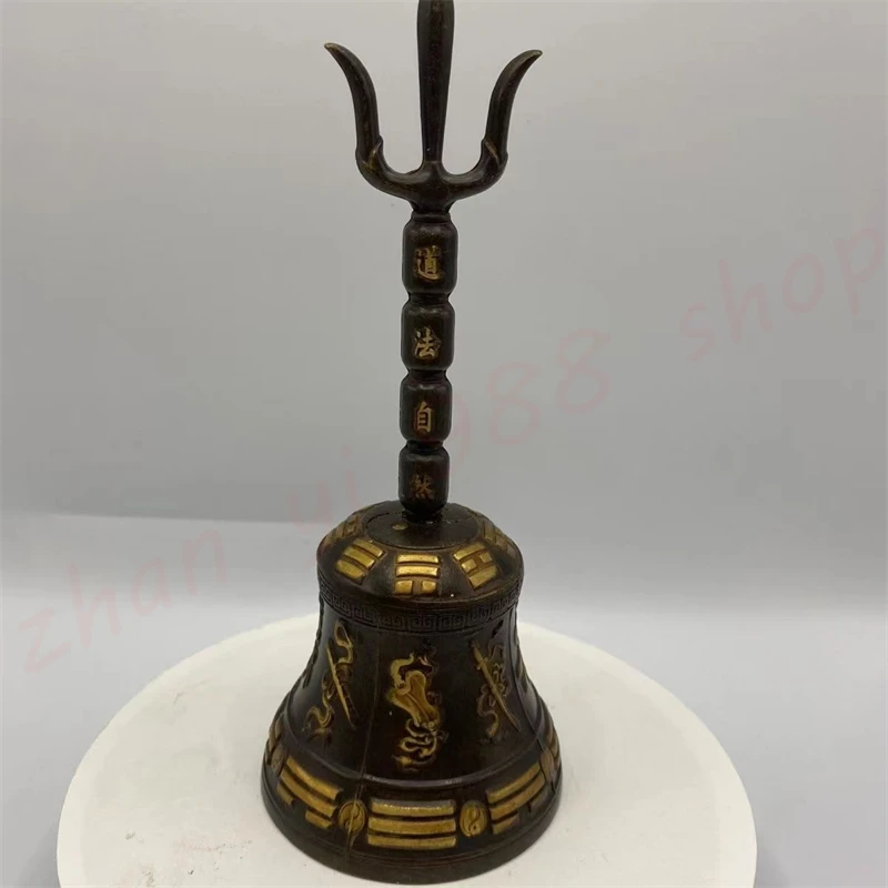 

Gilded copper three clear bells, ringing bells, Taoist artifacts, exquisite religious auspicious ornaments