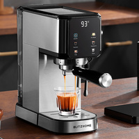 BlitzHome CM5105 Semi-Automatic Espresso Coffee Machine 20Bar 1350W with 1L Removable Water Tank Touchscreen Control Cup Warmer