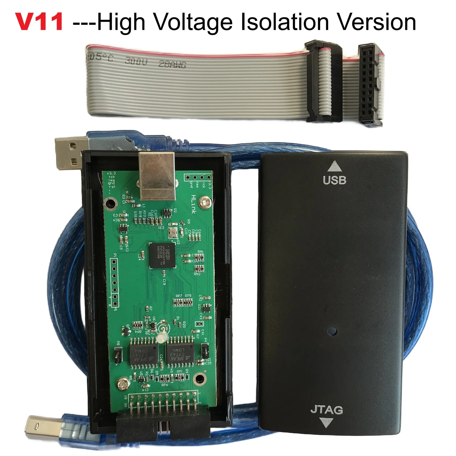 For J-LINK V11 Emulator STM32 ARM Jlink v11 Programmer Downloader JTAG SWD High Voltage Isolation Version