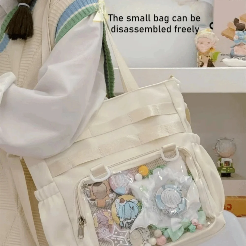 Niedliche transparente Ita-Tasche aus Nylon, Anime-Schultertasche, große Kapazität, tragbare Umhängetasche, Damenhandtasche – Detail 7