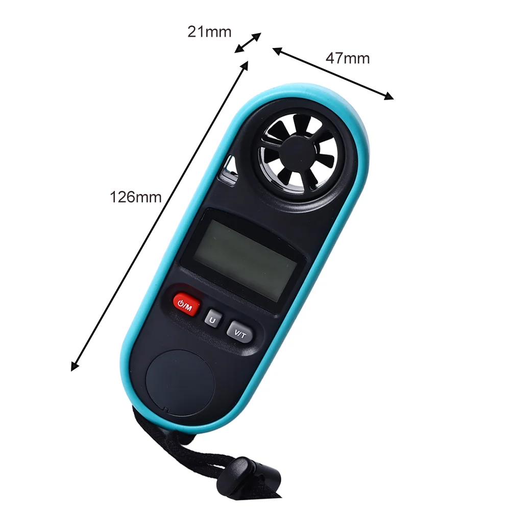 1pc LCD Backlit Display Digital Anemometer Dustproof Waterproof Temperature Meter WindSpeed Tester For HVAC Fan Manufacturing