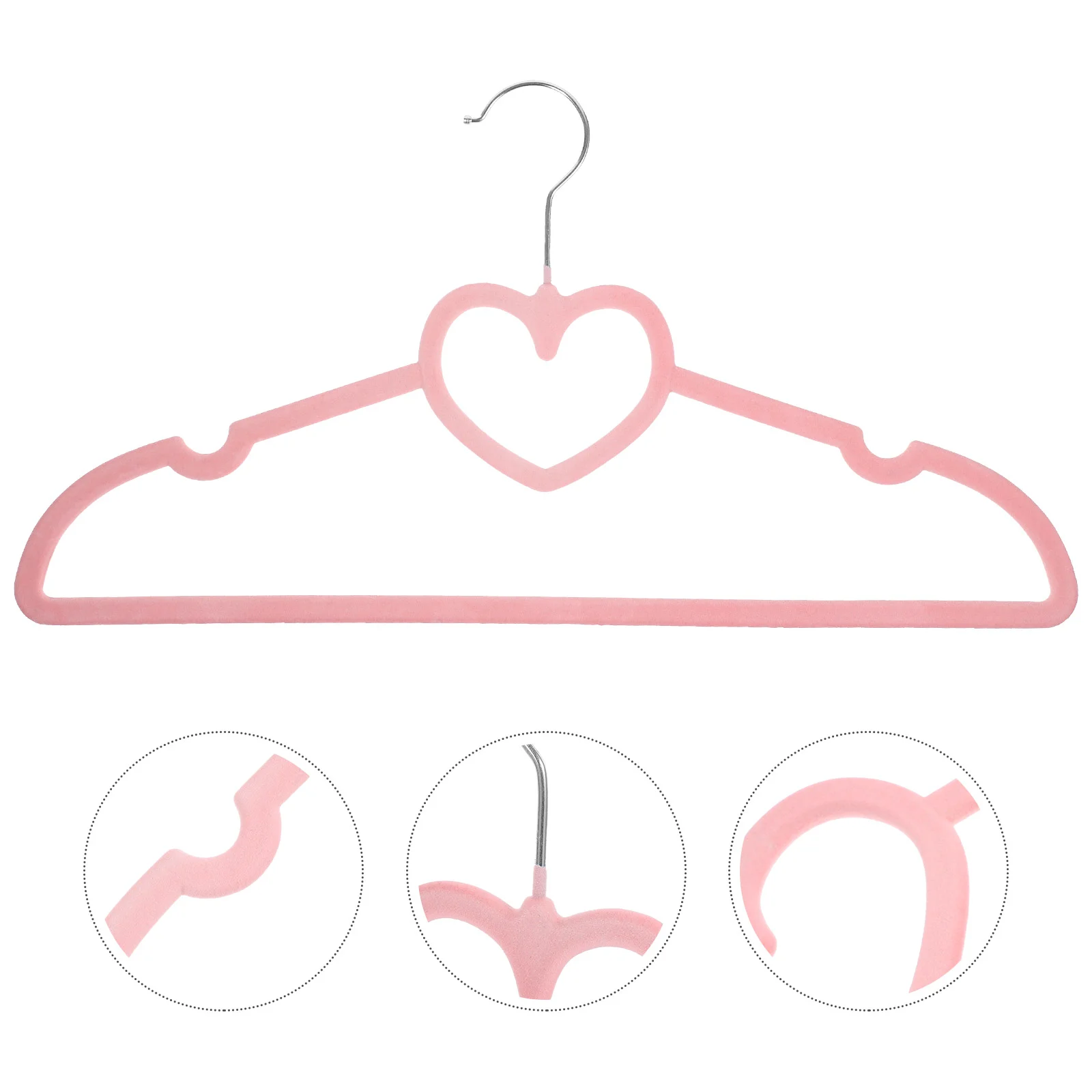 10 Pcs Velvet Love Hanger Clothes Hangers for Jackets Heart Shaped Coat Plastic Foldable Storage Bins