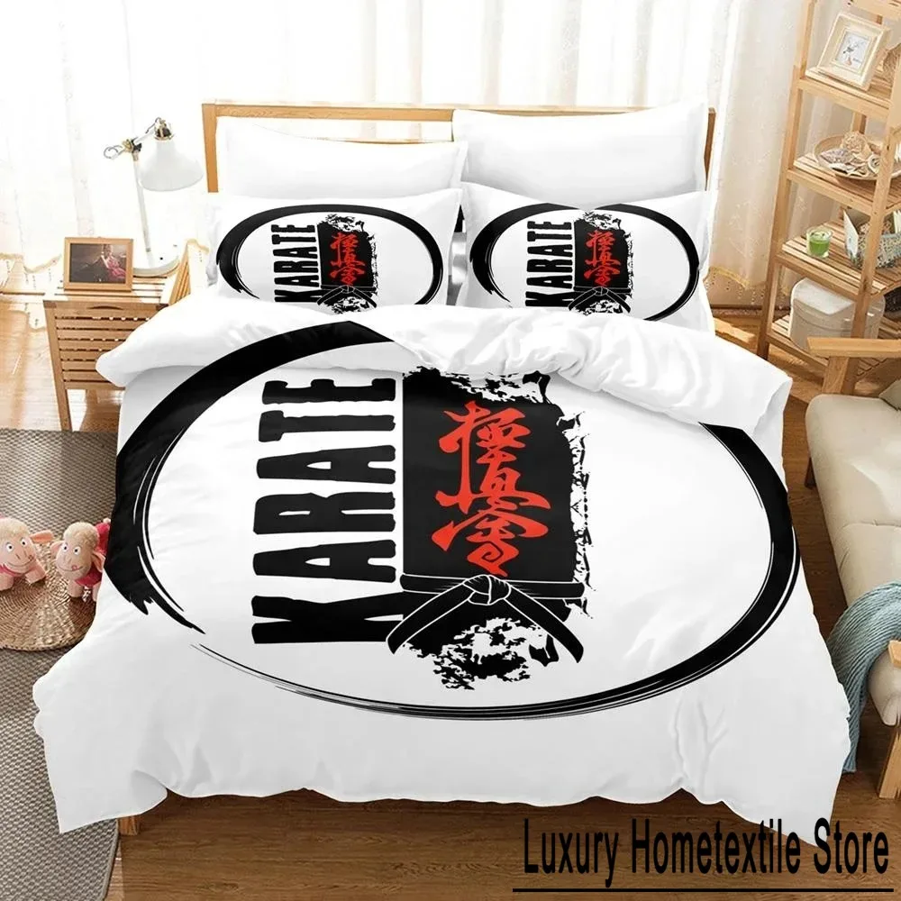 3D Printed Kyokushin Karate Bedding Set Boys Girls Twin Queen Size Duvet Cover Pillowcase Bed Boys Adult Home Textileextile