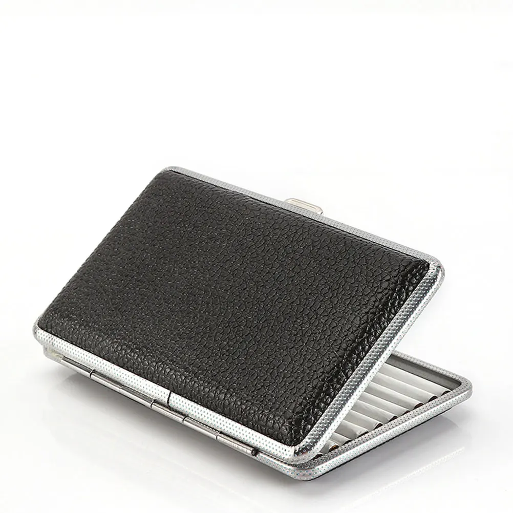 

Aluminum Alloy Cigarette Box Portable Case Black Shell Ultra Thin Moisture Proof Tobacco Accessory Durable Storage Container