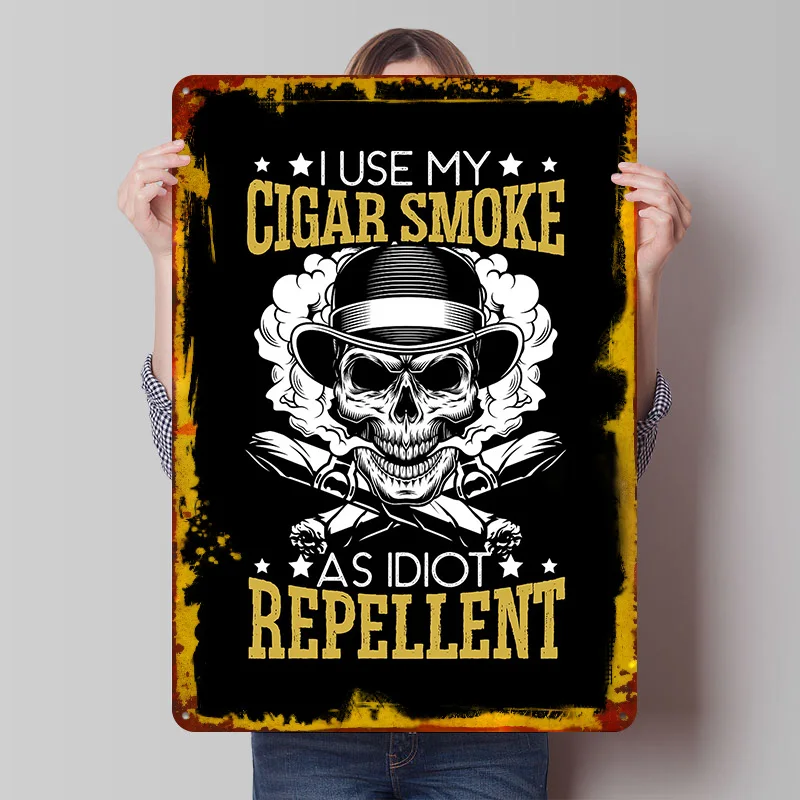 Cigarette Smoker Printed Poster Customized Wall Art Retro Vintage Metal Tin Signs for Coffee Bar Accessories Office Decor Room