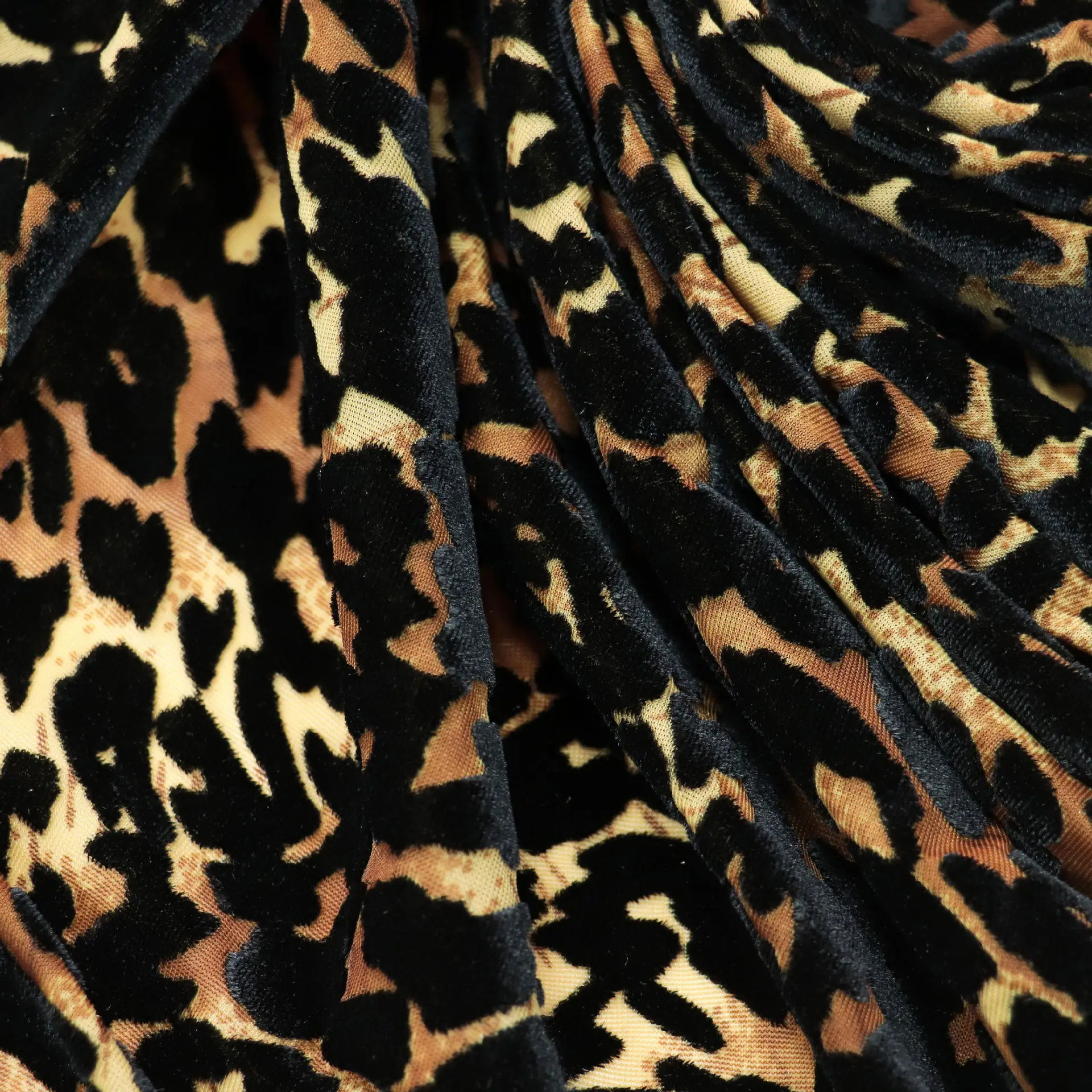 Printed Warp Knit Burnout Velvet Designer Fabric with Soft Draping Texture for Stage Costumes and Dance Performance Sewing