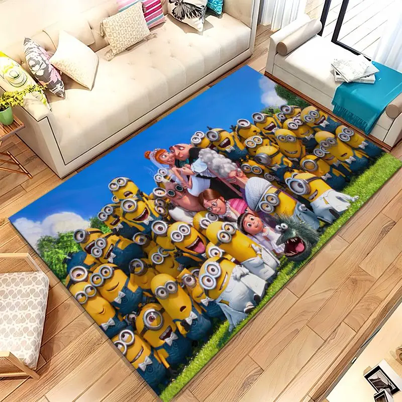 Funny Cute M-Minions Cartoon Soft Non-Slip Large Area Rug for Living Room,Bedroom Playroom Carpet Mat for Sofa,Home Decor Gift