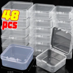 Storage Box Transparent Square Plastic Boxes Earrings Jewelry Packaging Storage Small Square Box DIY Jewelry Organizer