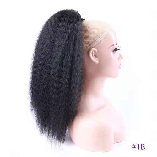 Fake Synthetic Drawstring Ponytail Elastic Hair Extension For Women Kinky Curly Ponytail Synthetic Hair High Puff Afro Hairpiece - Image 8