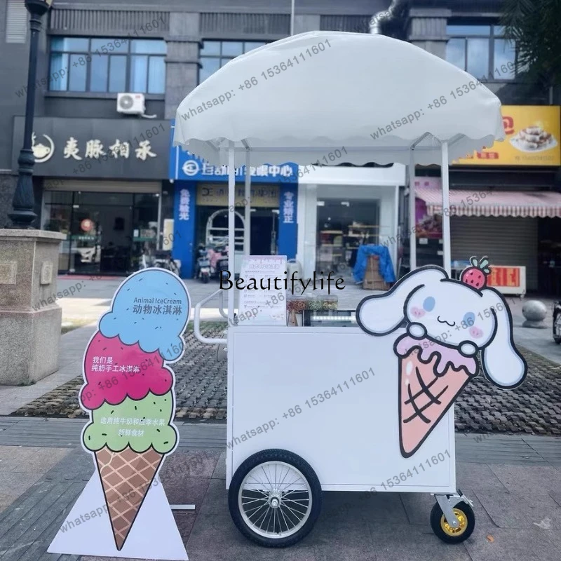 Ice cream truck movable display cabinet for commercial multi-function stall truck