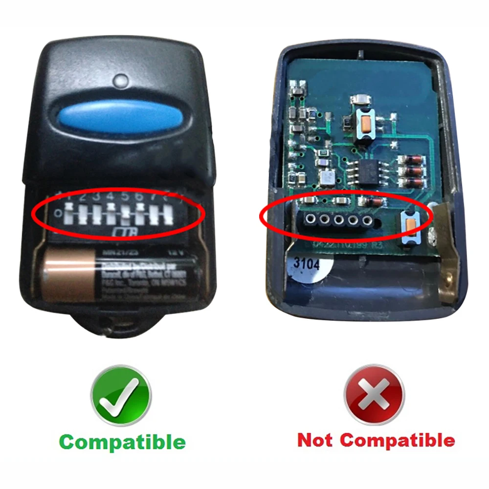 Suitable For ERREKA LUNA 2 / LUNA 3 / RESON 1 / RESON 2 Garage Door Remote Controls 433.92MHz Fixed Code With LED Light