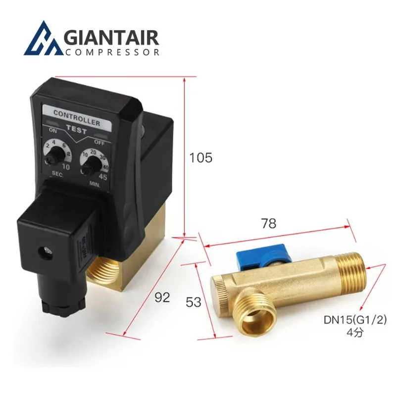 الجملة 1/2 "التلقائي ضاغط الهواء توقيت الإلكترونية مكثف صمام المياه استنزاف السيارات