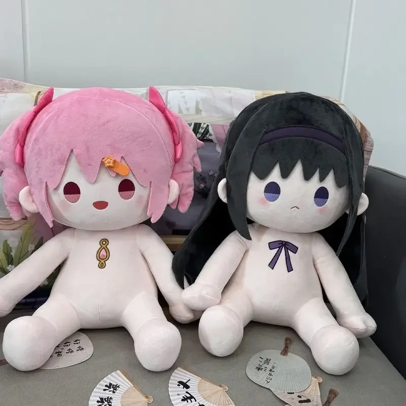 40CM Anime Madoka Magica Akemi Homura Kaname Madoka Cosplay Soft Cotton Body Dress Up Stuffed Pillow Sitting Posture Figures