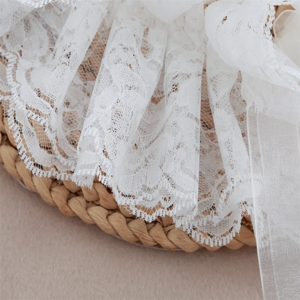 Lace Design Fake Collar Multi-layer Construction Ruffled Style Mesh Collar Adjustable Elegant Decorative Collar
