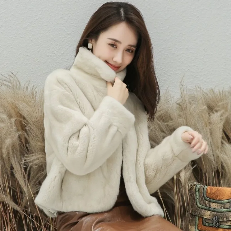 2023 New Women Imitation Marten Overcoats Short Fashion  Autumn Winter Loose Thick Warm Faux Fur Coat Temperament Casual Outwear