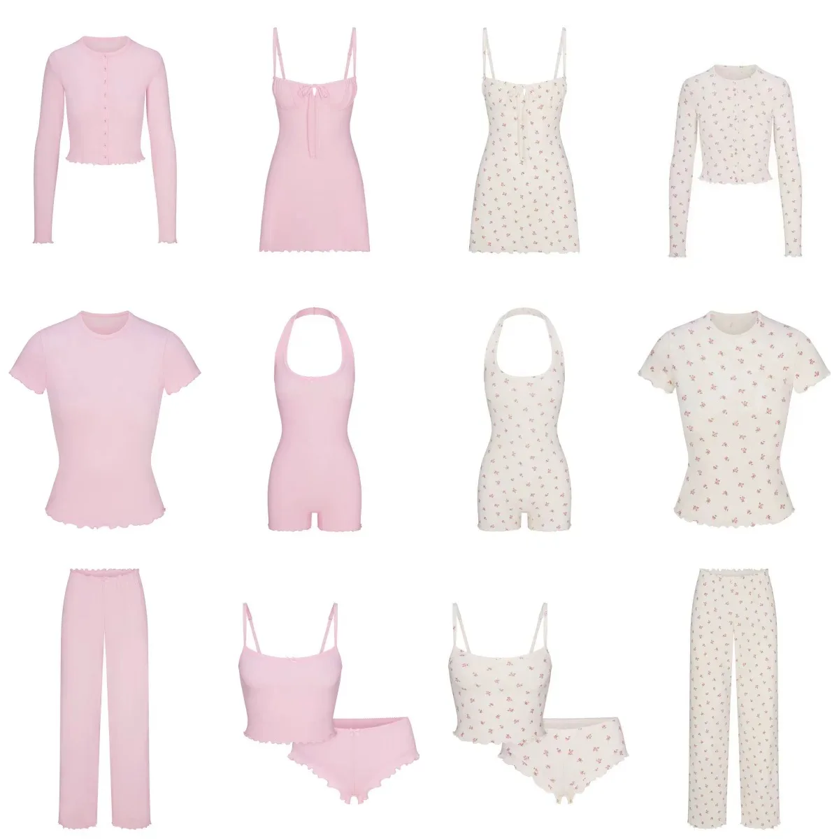 IAMUBABA Kardaian Sle Floral Hollow out Faion Set Lungo Sve rotondo Ne Two Pieces Suite Vntine's Day Home Wear