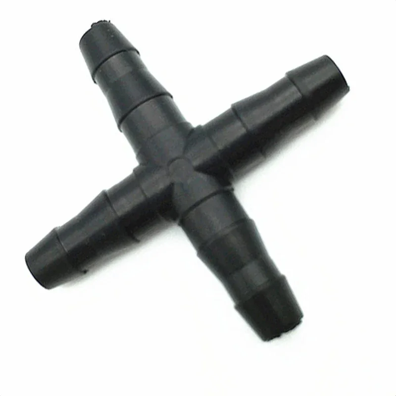 20Pcs Barbed Cross Fitting For 4mm ID Tubing Supports Four-Line Interconnection In Drip Irrigation And Water Control