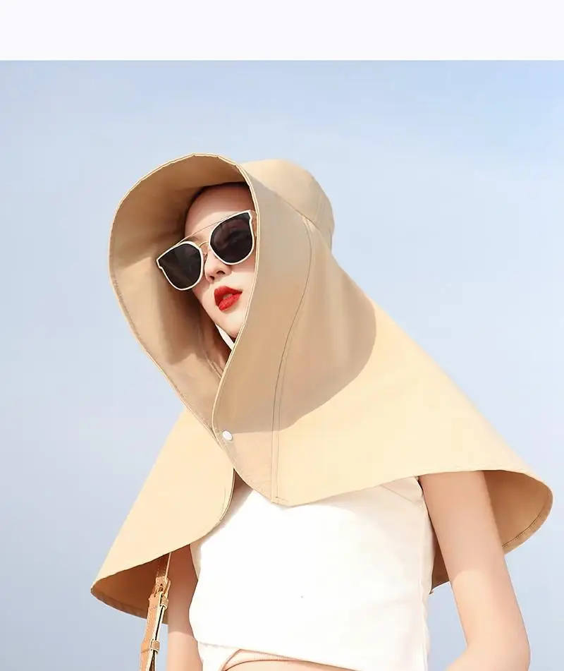 New 2024 sun hat with large brim for outdoor travel UV protectiosun protection for neck shoulder neckhat and face