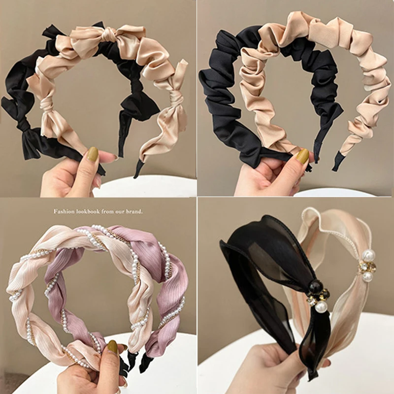 Elegant Woman Headband for Hair Luxury Rhinestone Designer Headbands For Women Fashion Girls Pearl Hair Bands Hair Accessories