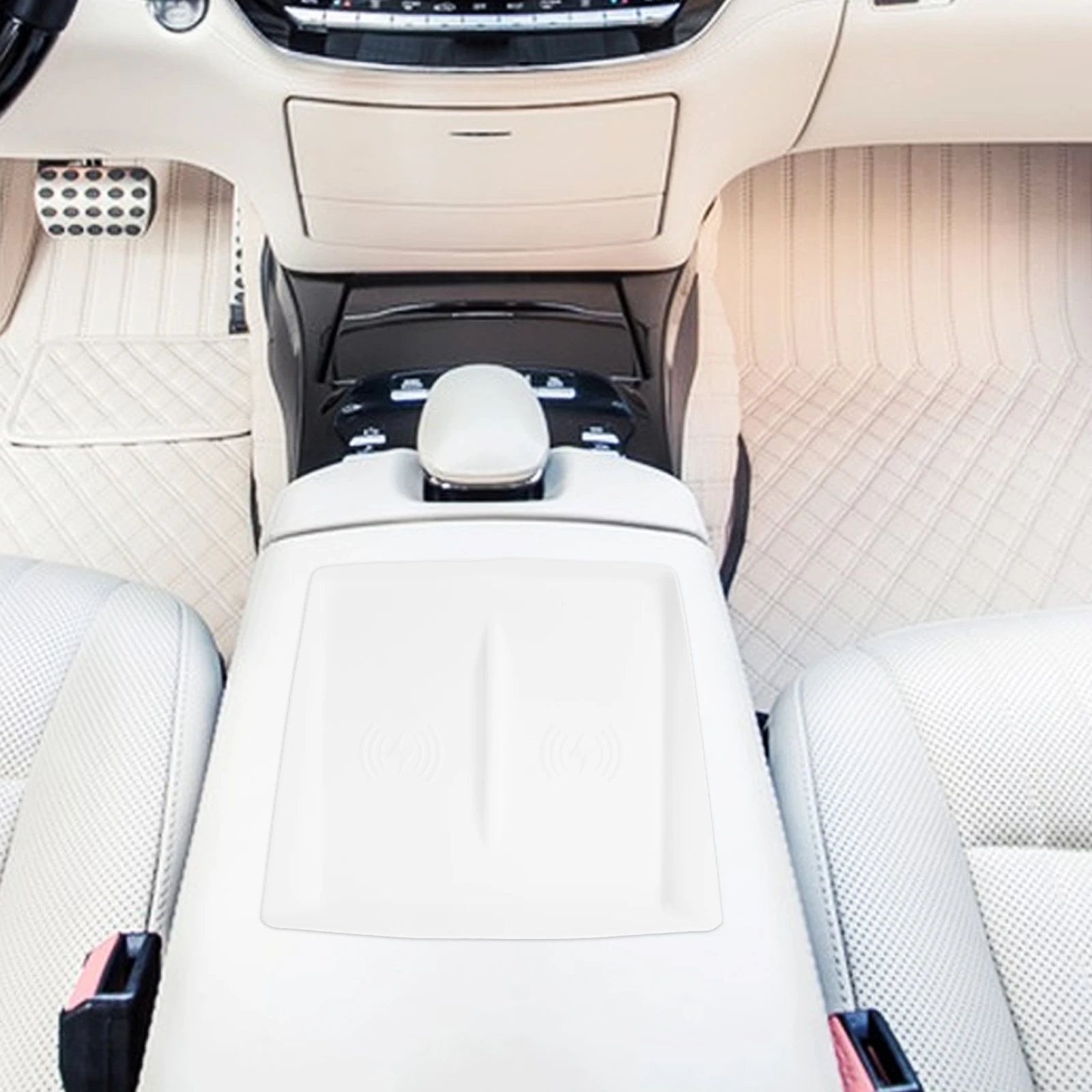 

【】Center Console Silicone Charging Mat Anti Slip Durable Soft Car Interior Protection Auto Accessories Cordless Pad